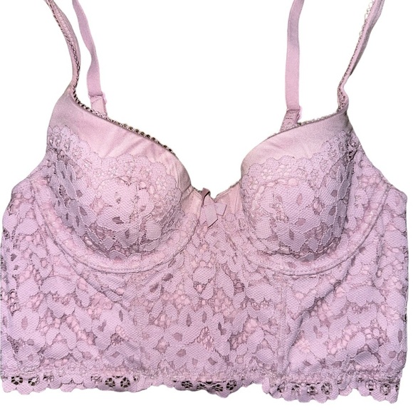 Women’s Victoria’s Secret Lace Corset Bra Pink Size 32B - Picture 4 of 7